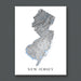 Topographic map of New Jersey on a white background