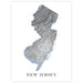 Map of New Jersey with a white background