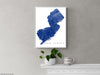 New Jersey state map print with natural landscape and main roads designed by Maps As Art.