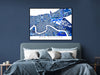 New Orleans, Louisiana map art print in blue shapes designed by Maps As Art.