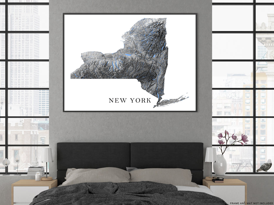 New York state map print by Maps As Art.