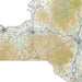 Map of a region with roads and topography