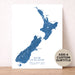 Map of New Zealand on a white background with a customizable subtitle option.