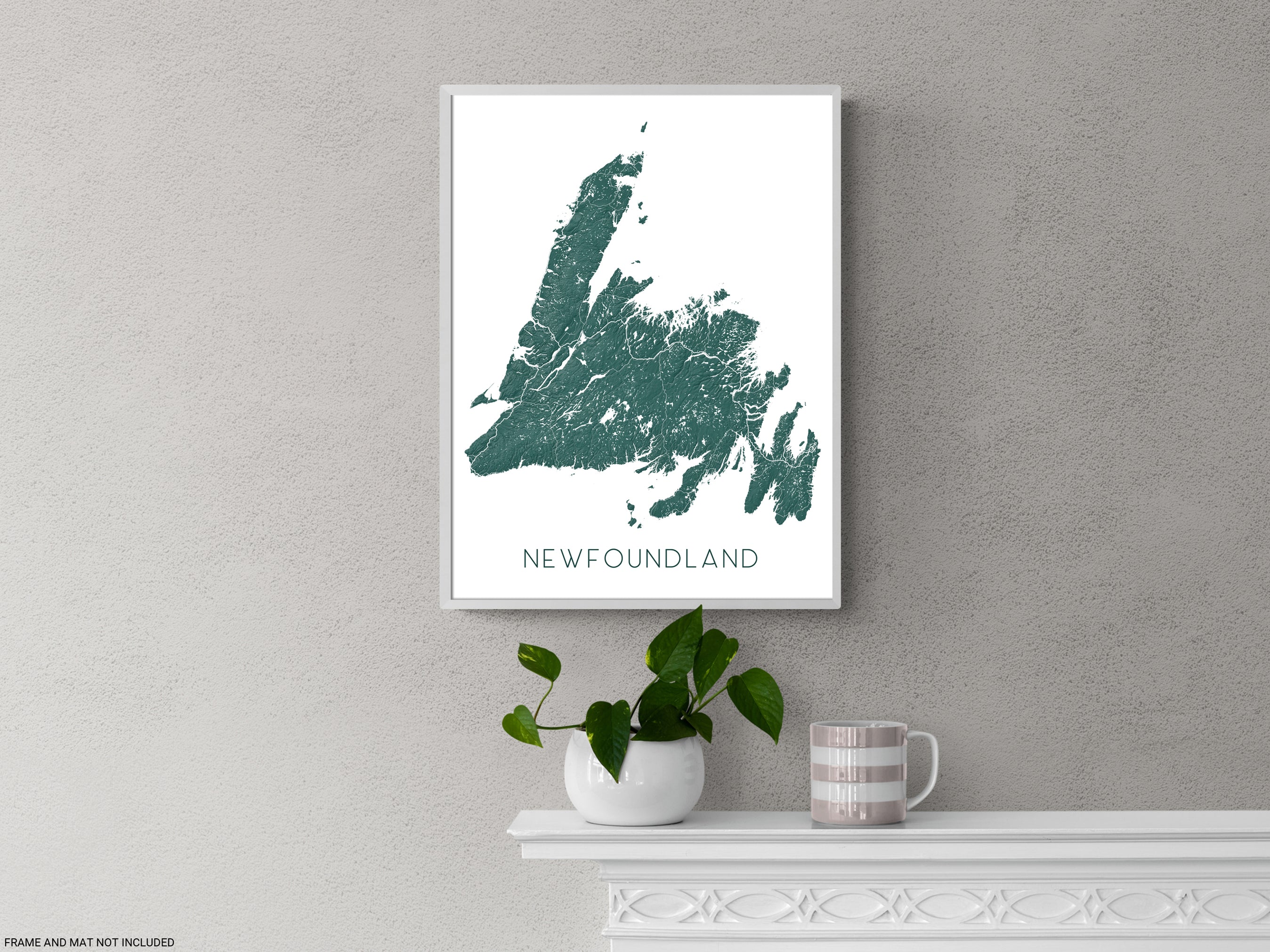 Newfoundland Abstract Map Newfoundland Map Print Poster, Canada Province Topographic Maps, St Jo ...