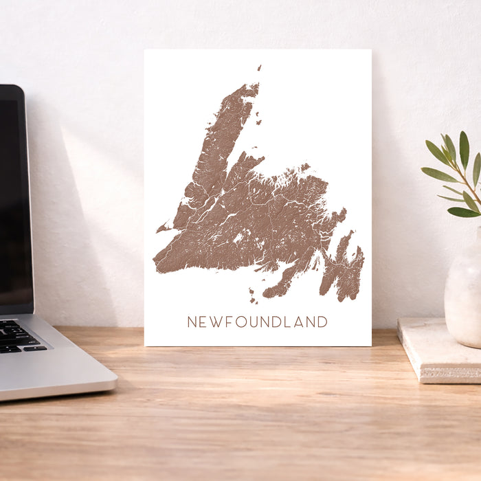 Newfoundland Topographic Map Print: Canada Province Wall Art Poster, St John's Corner Brook