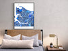 Norfolk, Virginia map art print in blue shapes designed by Maps As Art.