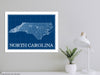 North Carolina state blueprint map art print designed by Maps As Art.