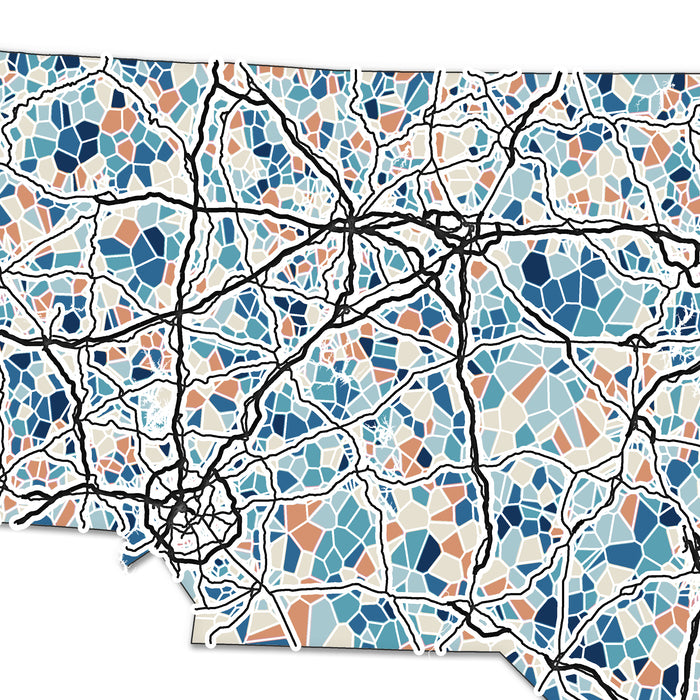 North Carolina Map Wall Art Print: Colorful Geometric State Art  (Personalized Subtitle)