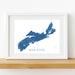 Framed map of Nova Scotia on a white wall