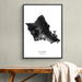 Framed map of Oahu, Hawaii on a wall above a wooden bench.