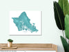 Maps As Art turquoise Oahu Hawaii map print.