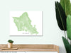 Oahu, Hawaii map print with natural island landscape and main roads designed by Maps As Art.