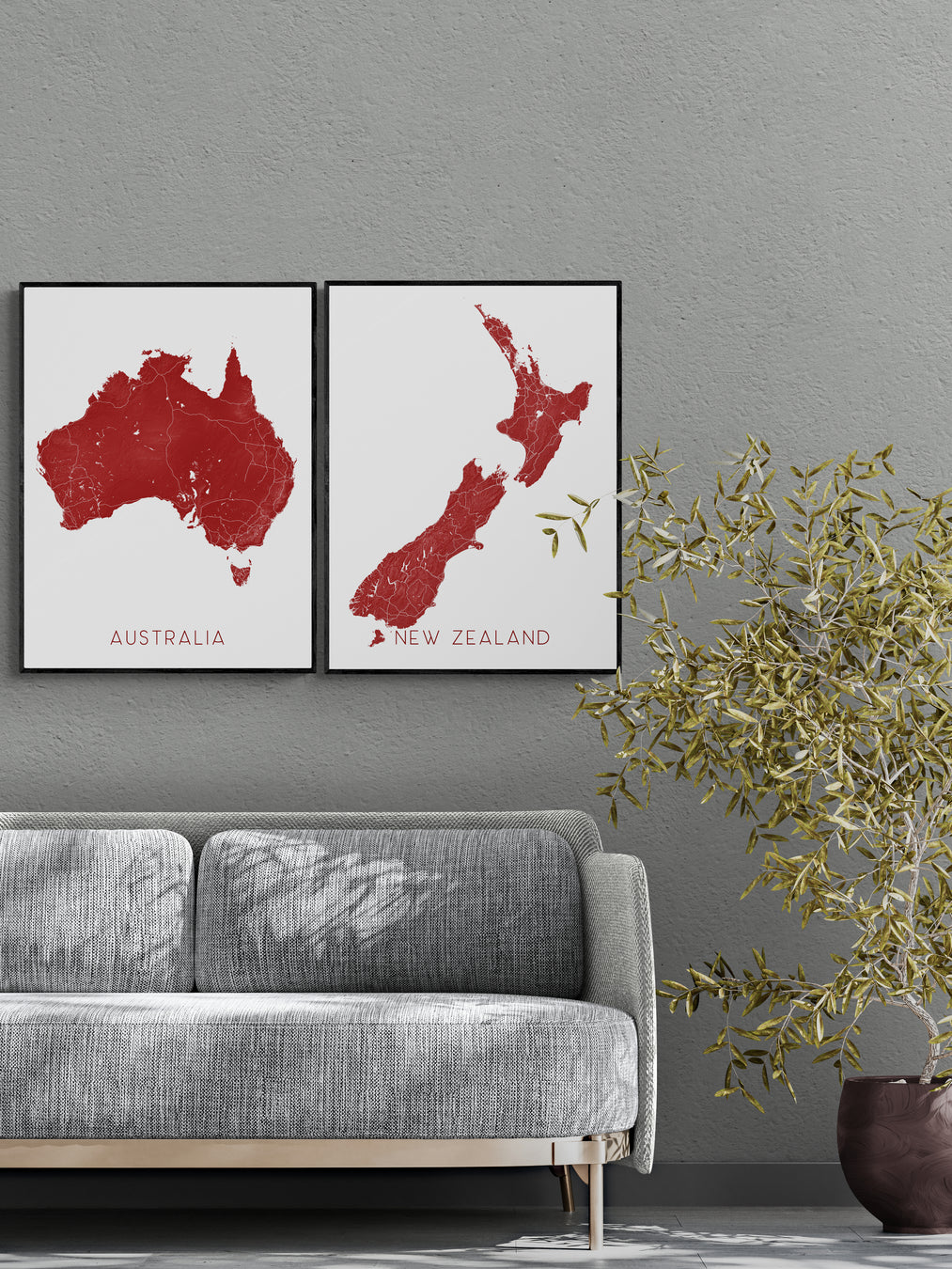 A oceania collection of map art prints by Maps As Art.