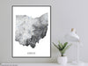 Ohio state map art print designed by Maps As Art.