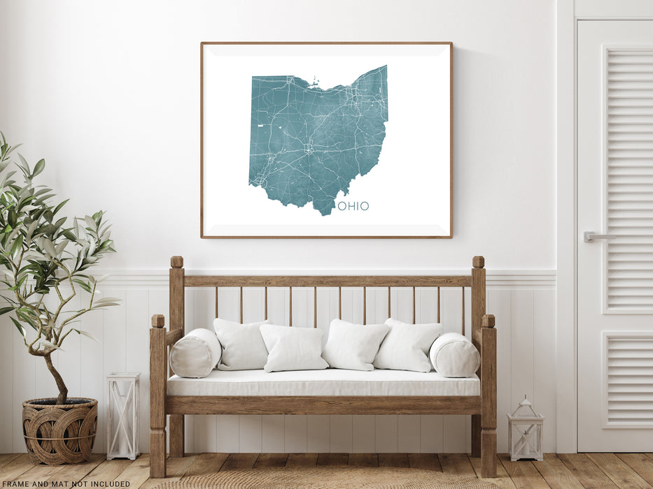 Ohio state map print in Vintage by Maps As Art.