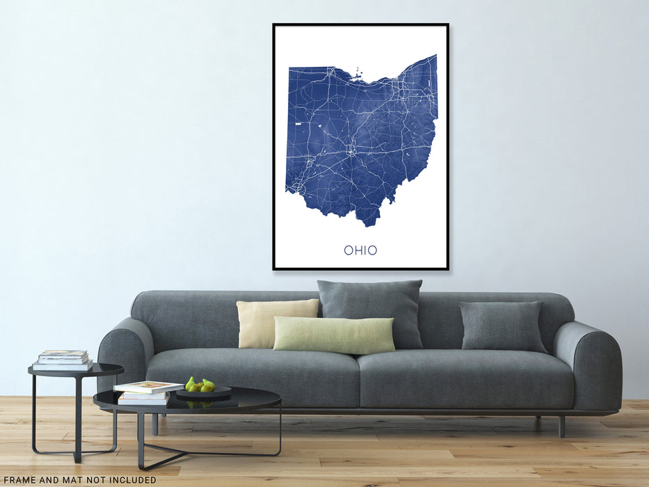 Ohio state map print in Vintage by Maps As Art.