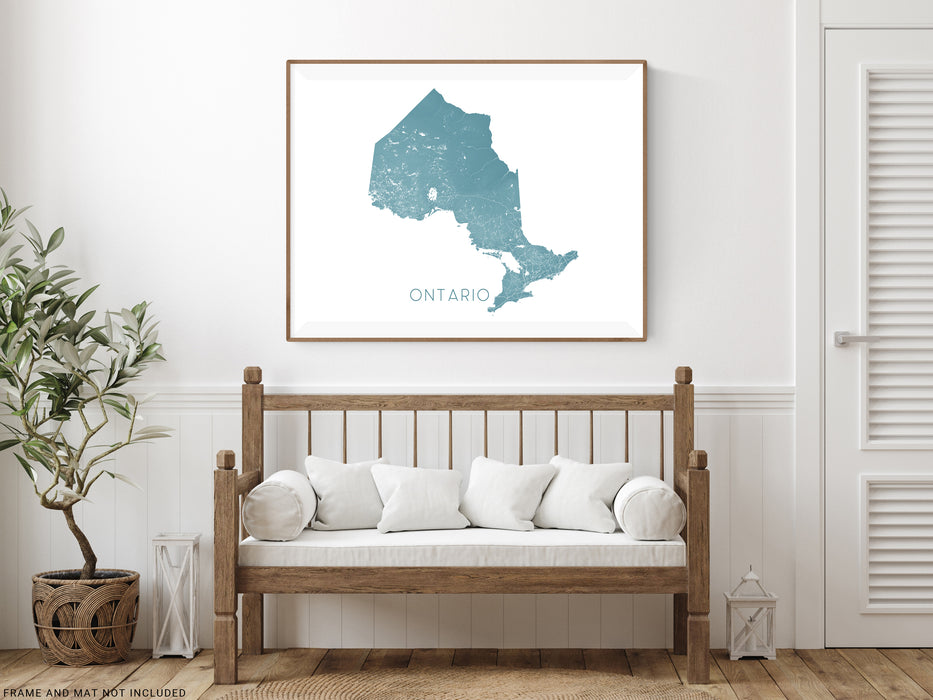 Ontario province Canada map print by Maps As Art.