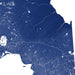 Topographic map of a region with blue color scheme