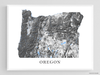 Oregon state map print with a black and white topographic landscape design by Maps As Art.
