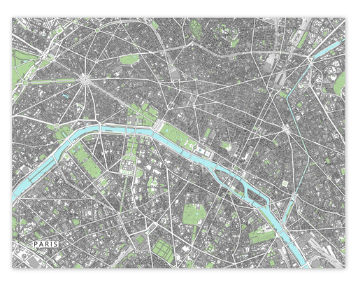 Paris France city map print by Maps As Art.