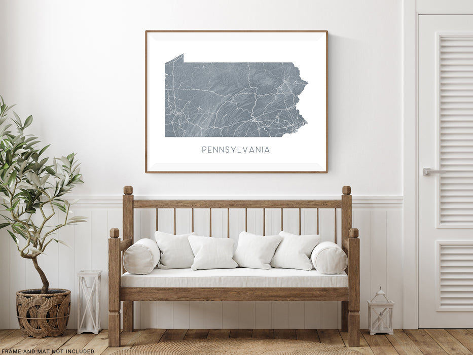 Pennsylvania state map print in Vintage by Maps As Art.