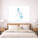 Bedroom with a map of the Philippines on the wall above a bed.