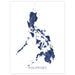 Map of the Philippines in navy blue on a white background