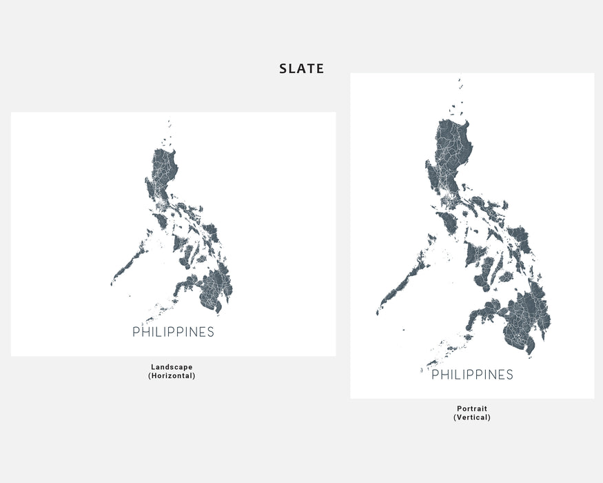 Philippines Islands Topographic Road Map Wall Art Print Poster - Manila Quezon City