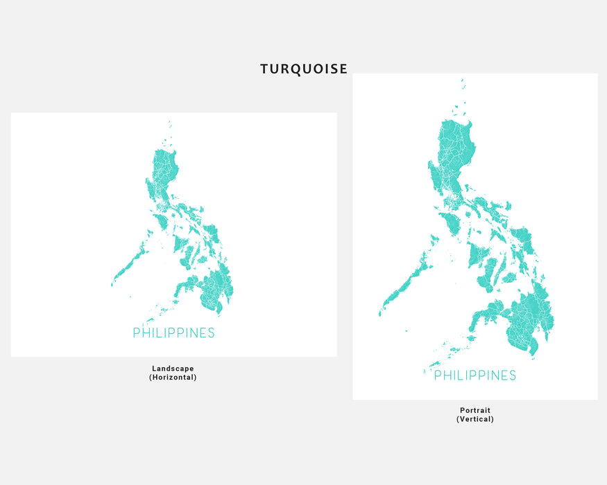Philippines Islands Topographic Road Map Wall Art Print Poster - Manila Quezon City