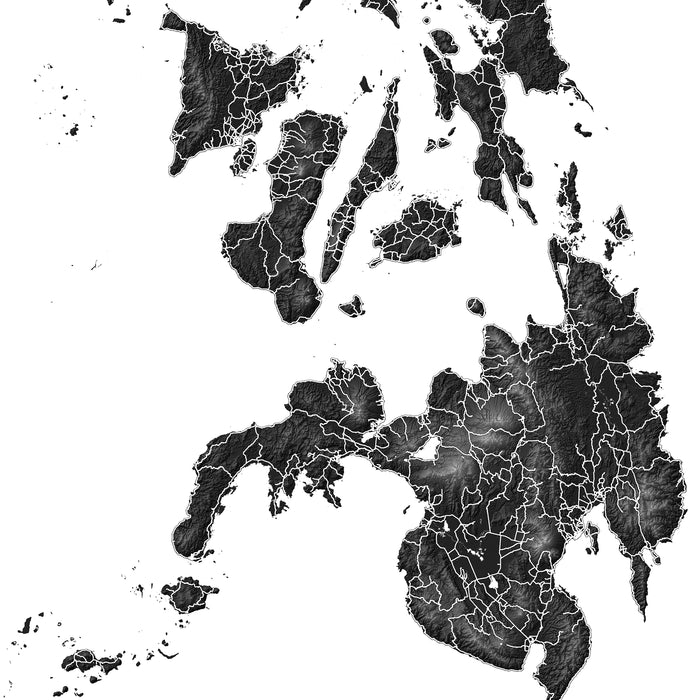 Black and white abstract map design on a white background