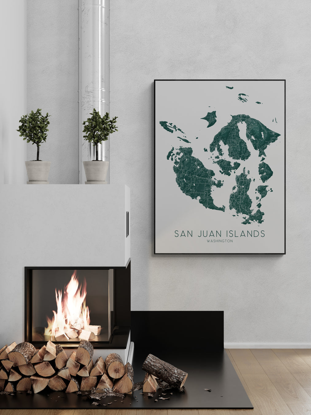 A pacific northwest collection of map art prints by Maps As Art.