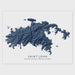 St John USVI topographic map print or poster in four colours available from Maps As Art.