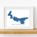 Framed map of Prince Edward Island on a white background