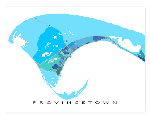 Provincetown, Cape Cod map art print designed by Maps As Art.
