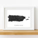 Framed map of Puerto Rico on a white background