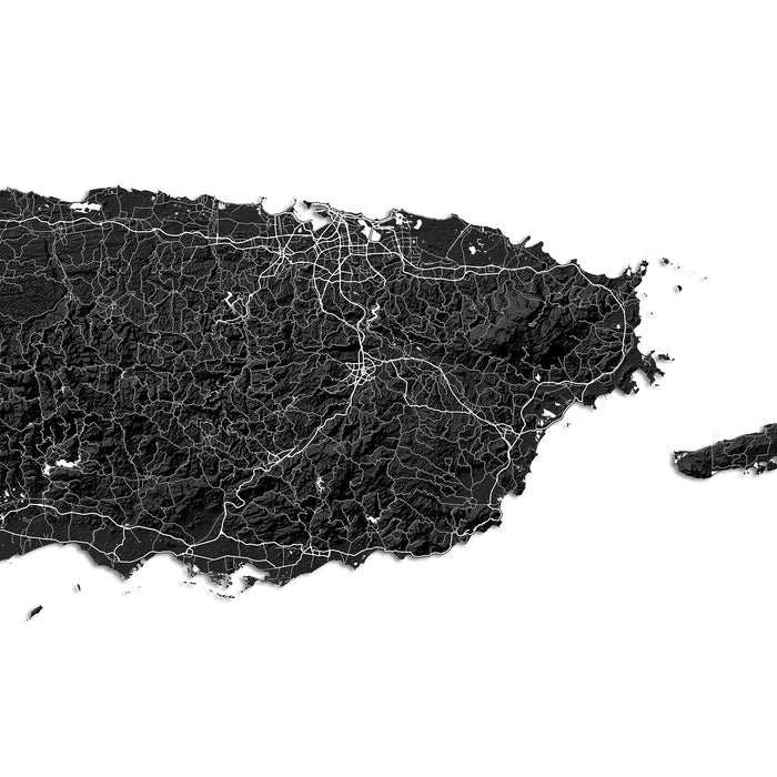 Black and white map of Spain on a white background