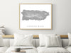 Puerto Rico map print with natural island landscape and main roads designed by Maps As Art.