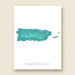 Map of Puerto Rico with a teal color scheme on a white background