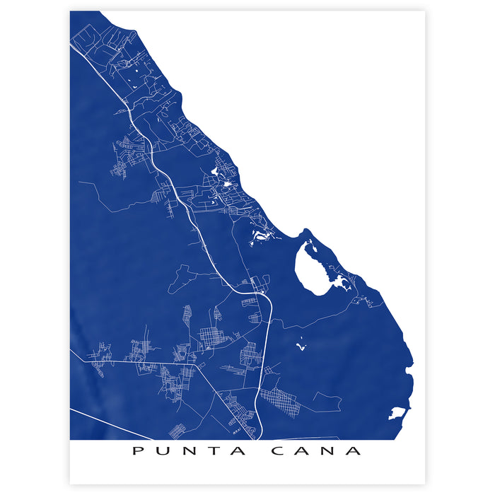 Punta Cana Map Print: Dominican Republic Wall Art Street and Road Maps