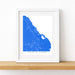 Framed map of Punta Cana on a white wall