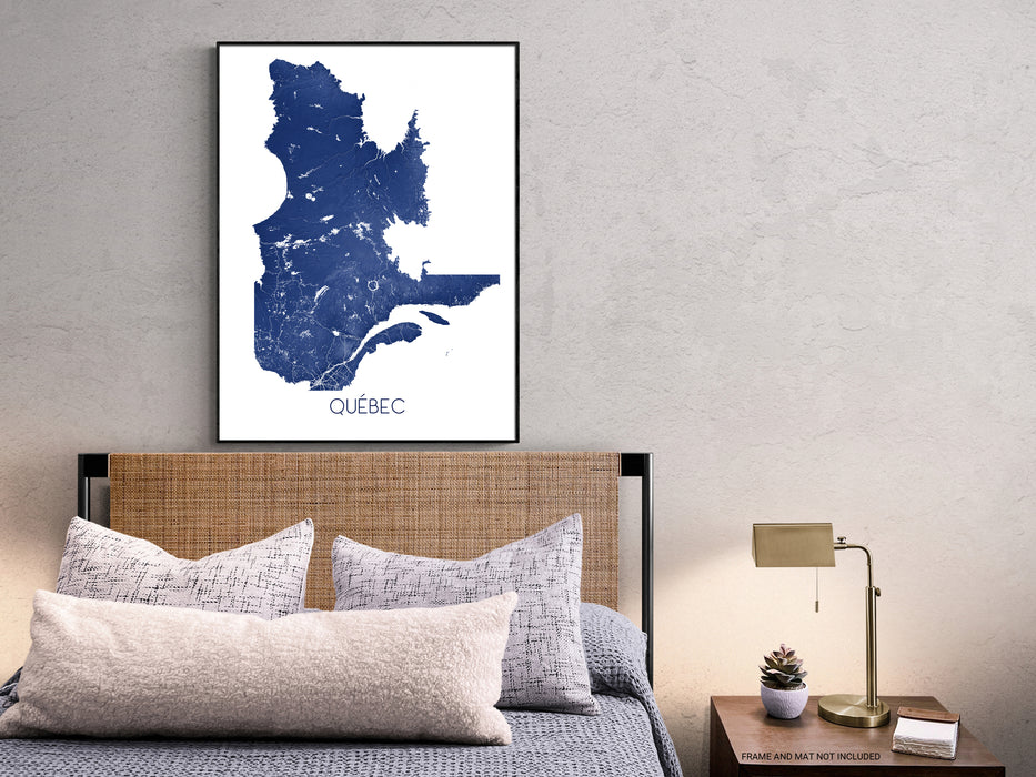 Quebec map print in Vintage by Maps As Art.