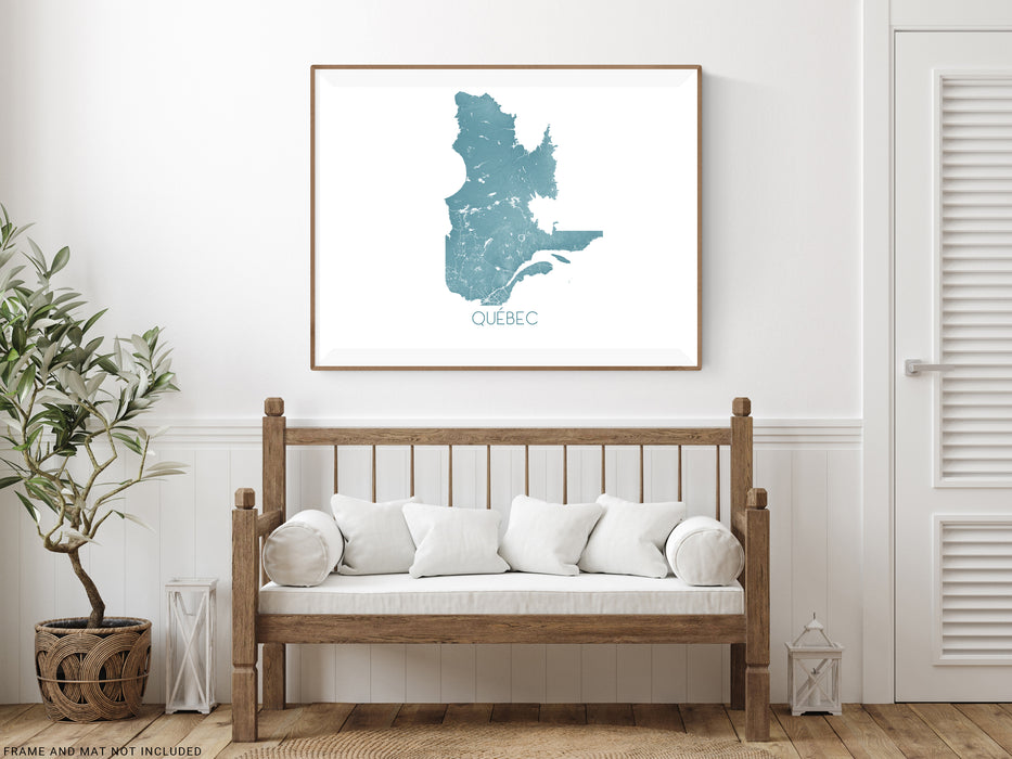 Quebec map print in Vintage by Maps As Art.