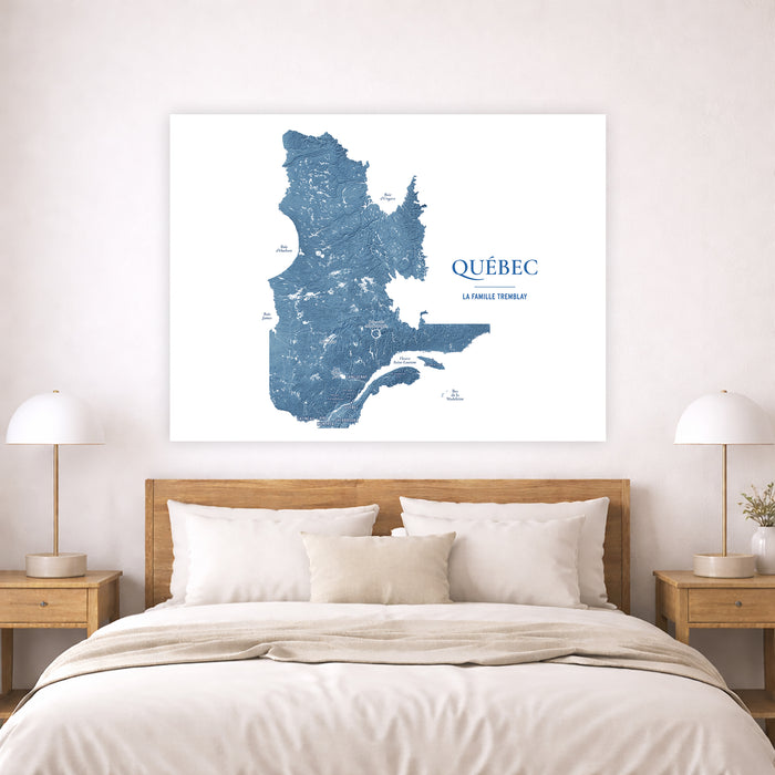 Quebec Map Print: Custom Topographic Province Wall Art Poster