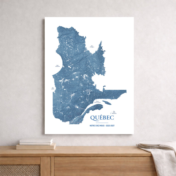 Quebec Map Print: Custom Topographic Province Wall Art Poster