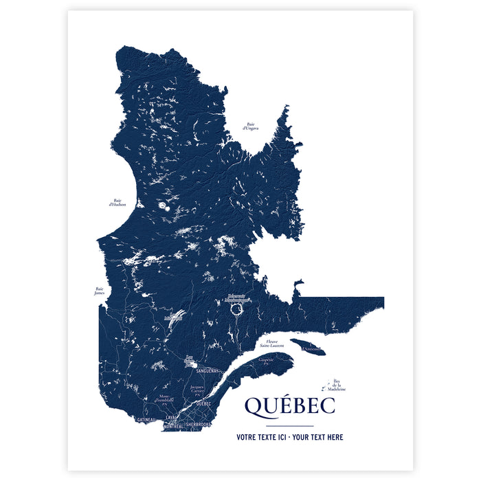 Quebec Map Print: Custom Topographic Province Wall Art Poster