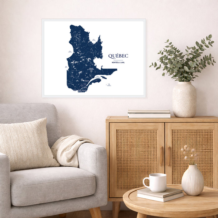 Quebec Map Print: Custom Topographic Province Wall Art Poster