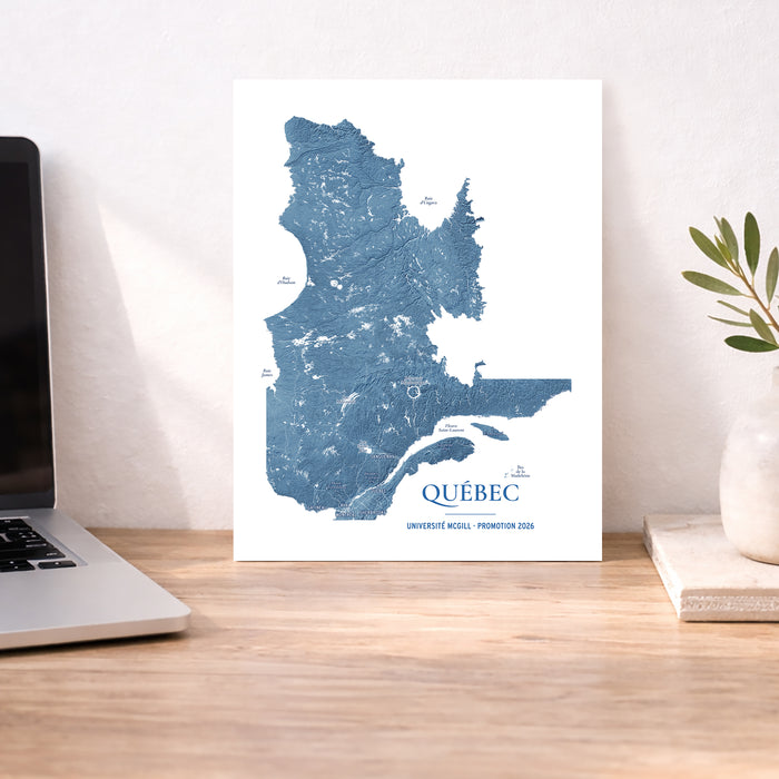 Quebec Map Print: Custom Topographic Province Wall Art Poster