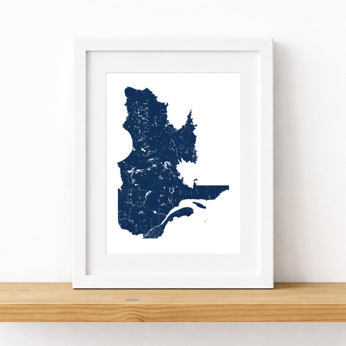 Quebec Map Print: Custom Topographic Province Wall Art Poster