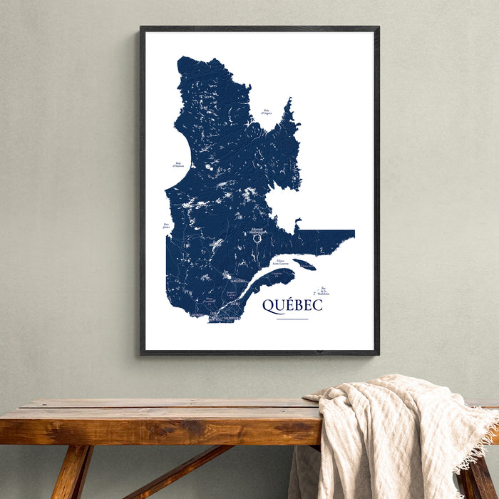 Quebec Map Print: Custom Topographic Province Wall Art Poster