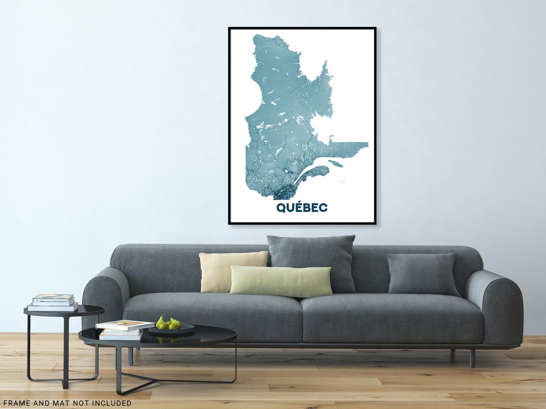 Quebec Map Wall Art Print Poster, Landscape Topographic Maps, Canada P ...